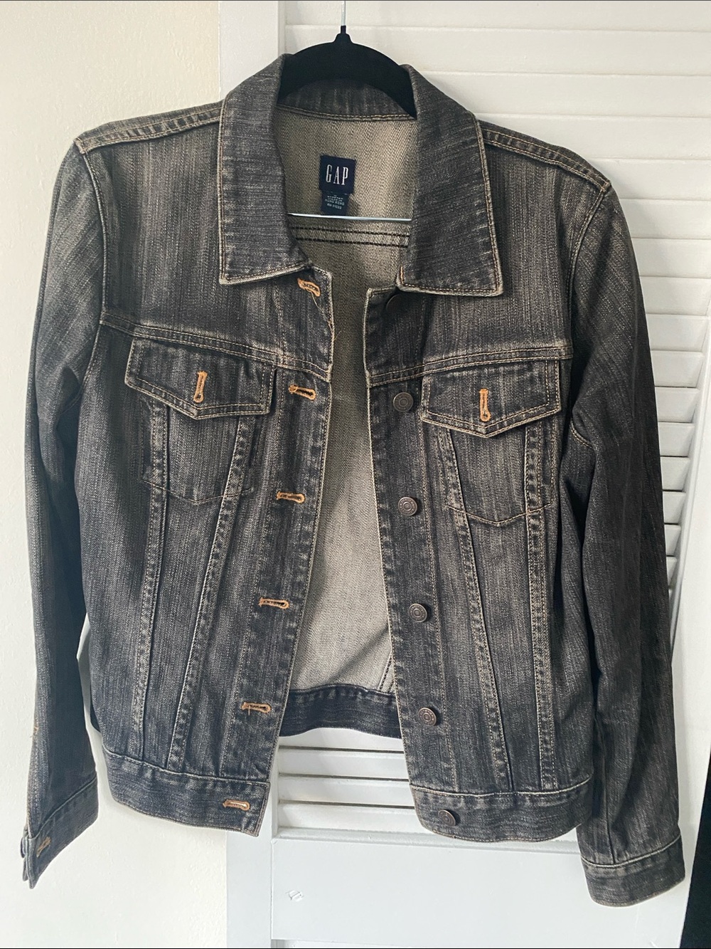 GAP Women's Faded Black Denim Jacket